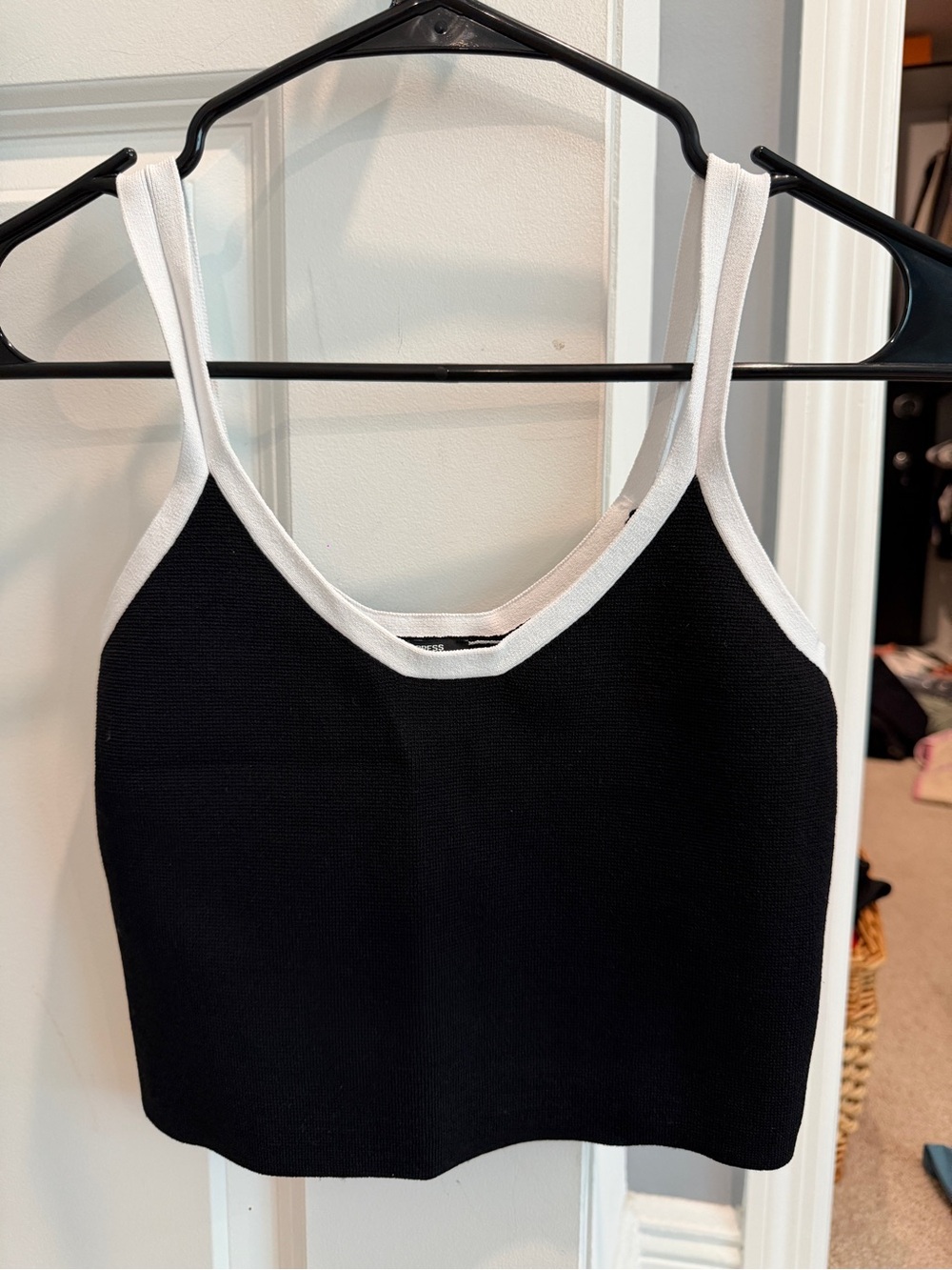 Express Black Tank Top with White Trim